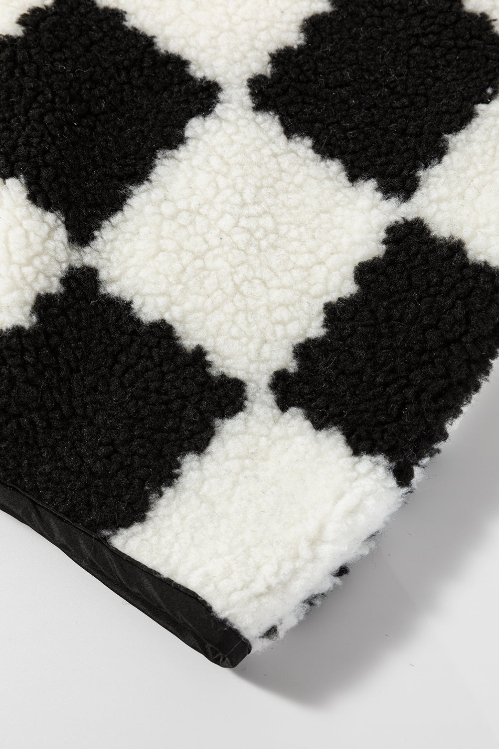 Black Checkered Sherpa Vest