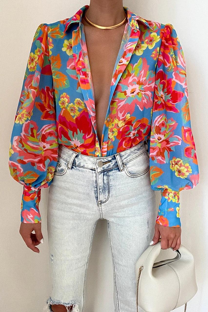 Long Sleeved Single Breasted Casual Top | Colorful Cowgirl Fashion for Every Day