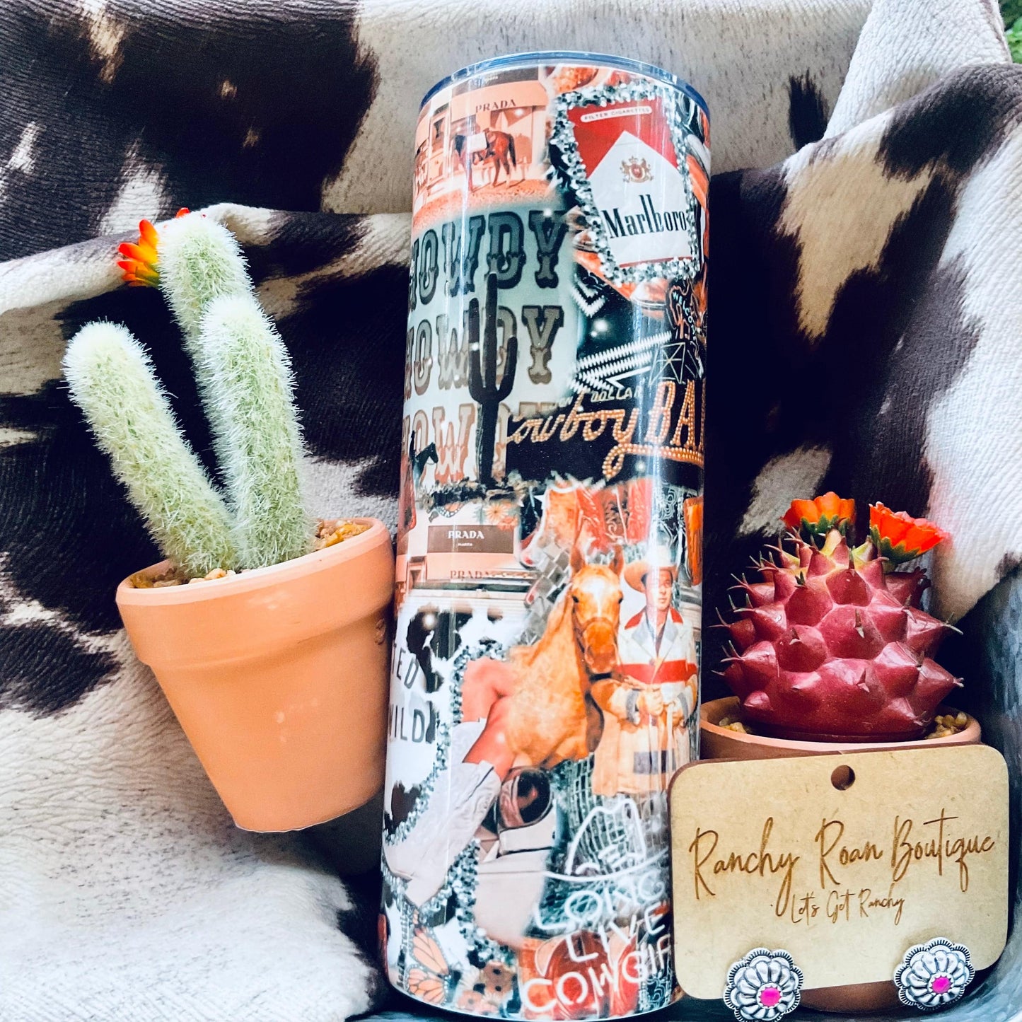 Wanted and Wild Rustic Western 20oz Skinny Tumbler