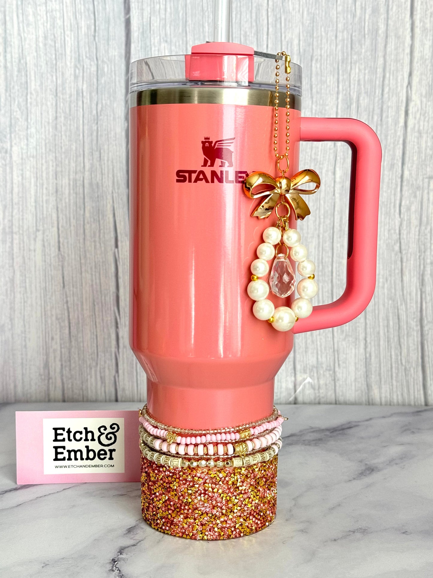 Glinda Pink Druzy Tumbler Boot -fits 40oz New!