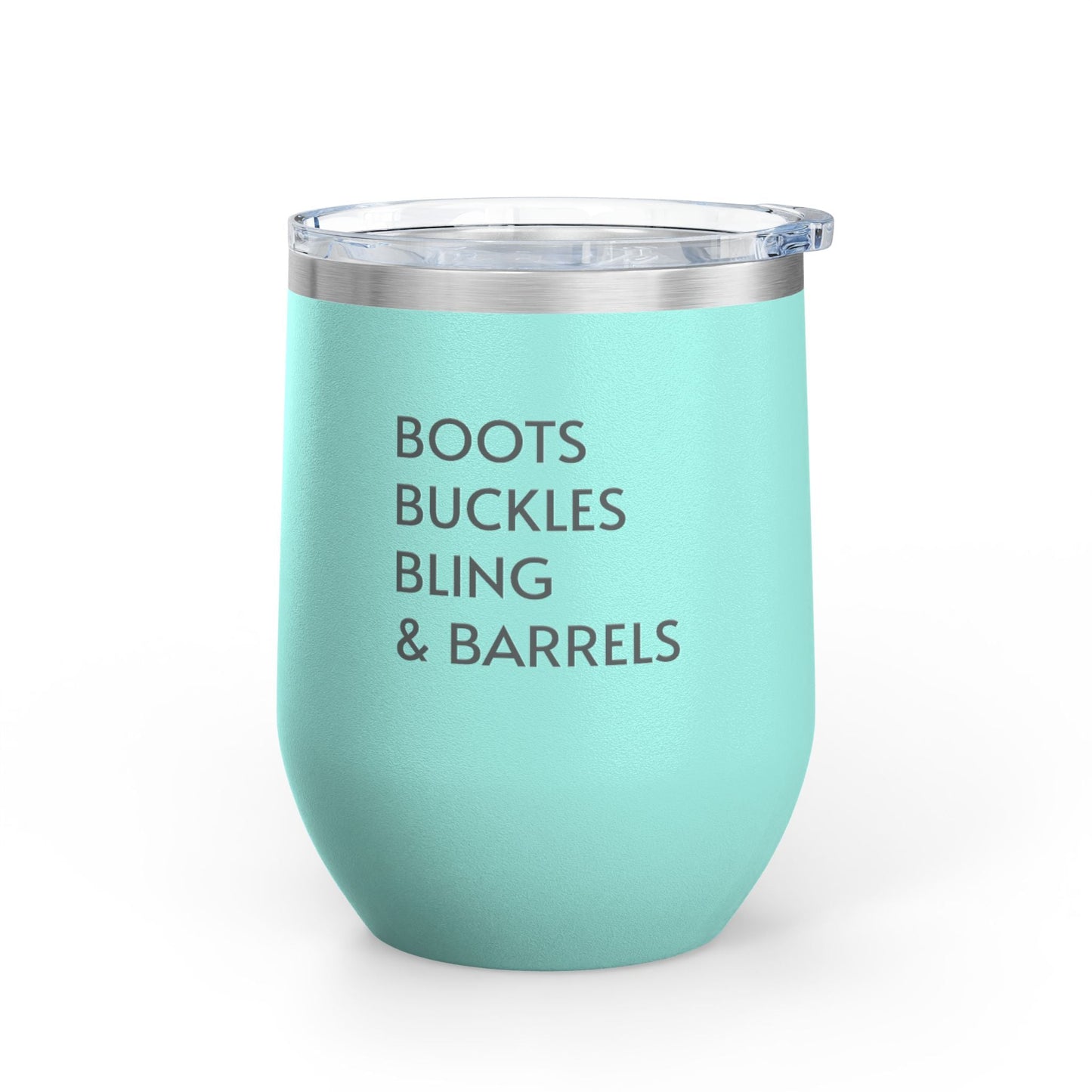 Wine Tumbler, 12oz - Boots/Buckles/Bling - Pastels