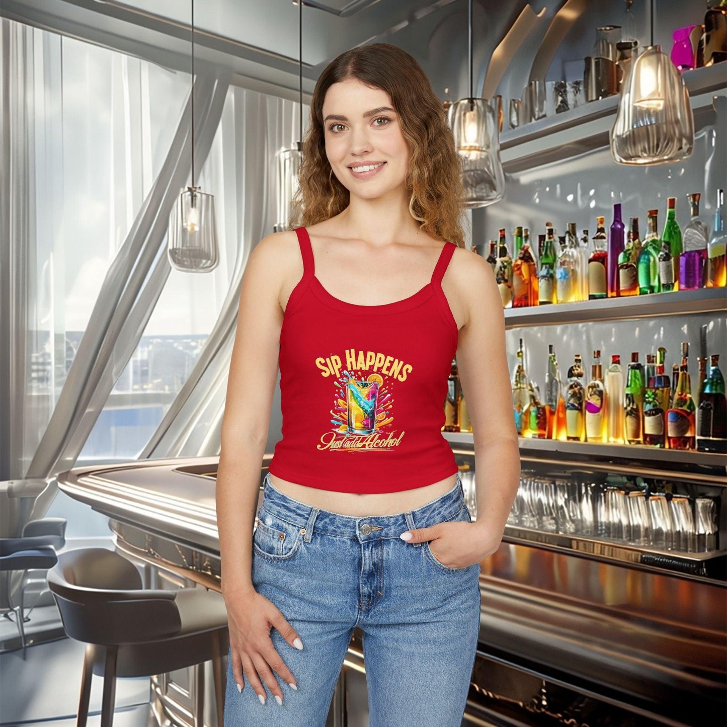 Playful & Stylish Womens Spaghetti Strap Tank Top