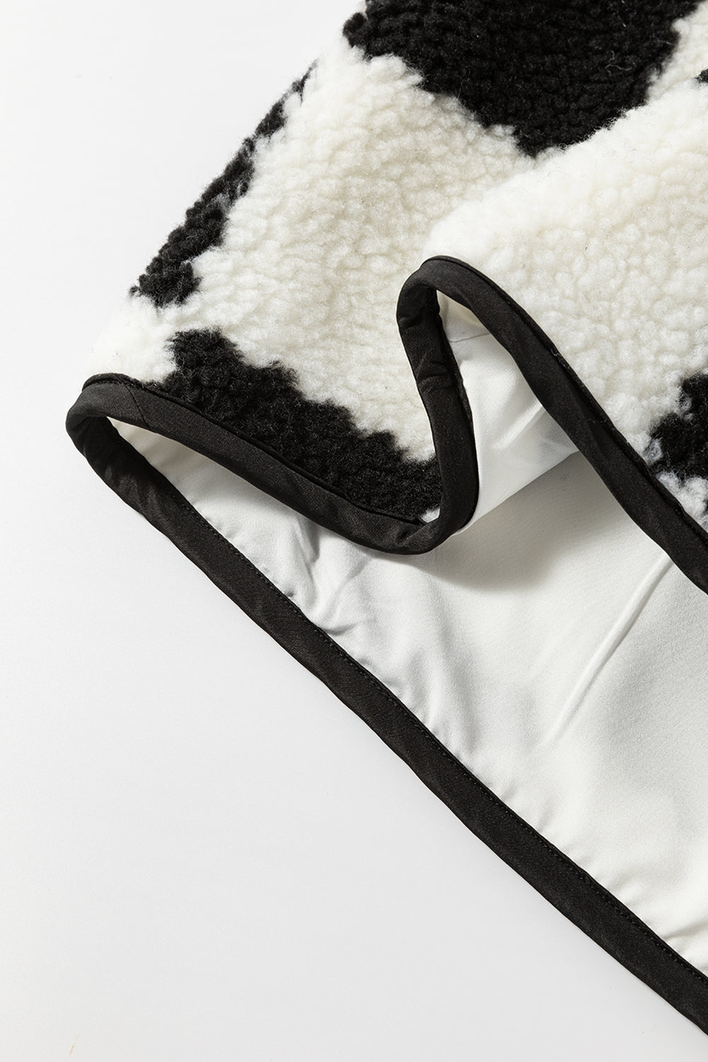 Black Checkered Sherpa Vest