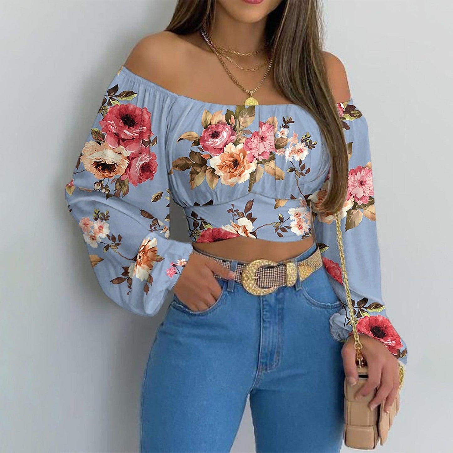 Off Shoulder Cross Tie Long Sleeve Top | Sexy & Trendy Cowgirl Look