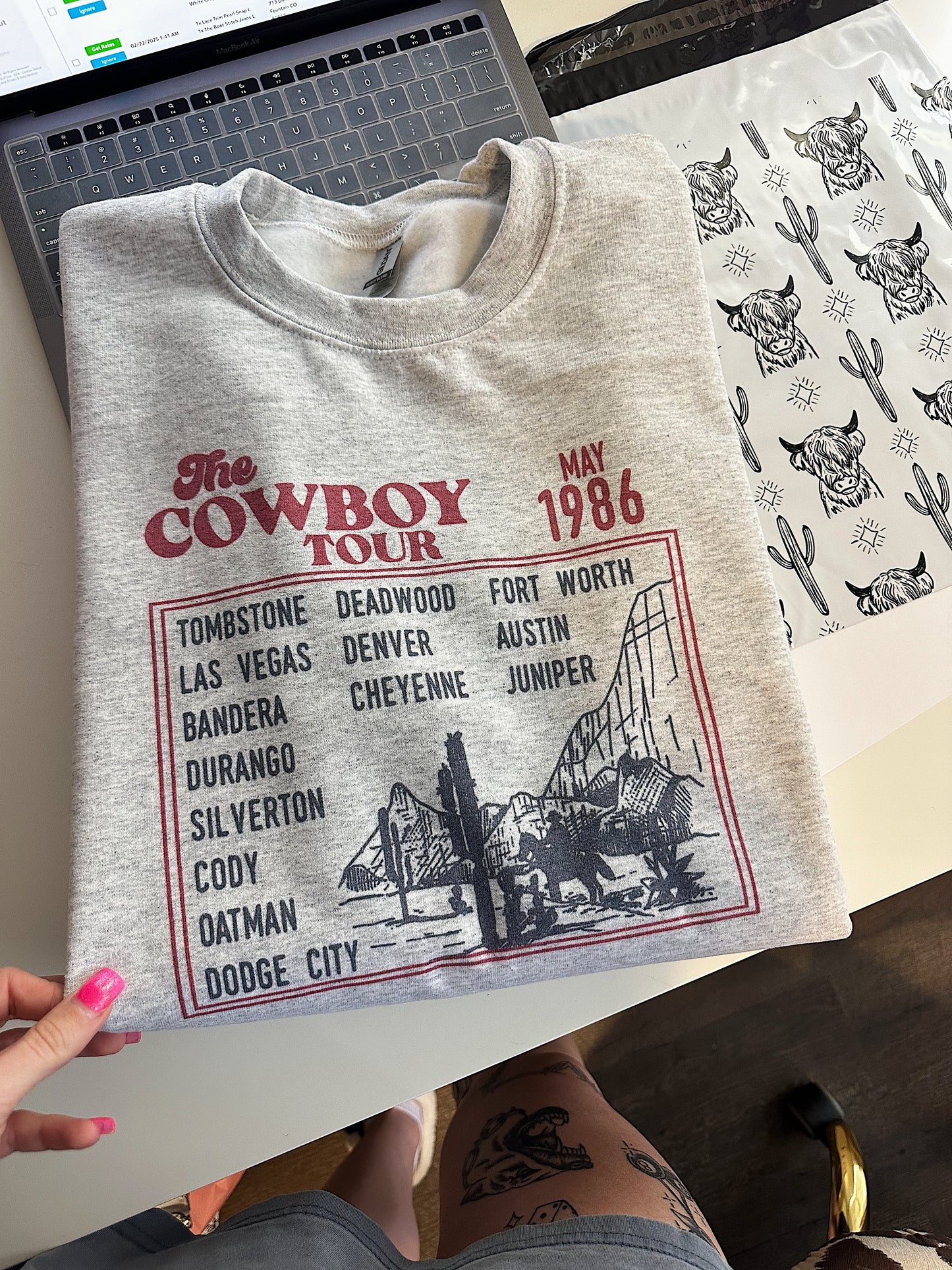 Cowboy Tour TEE or CREWNECK