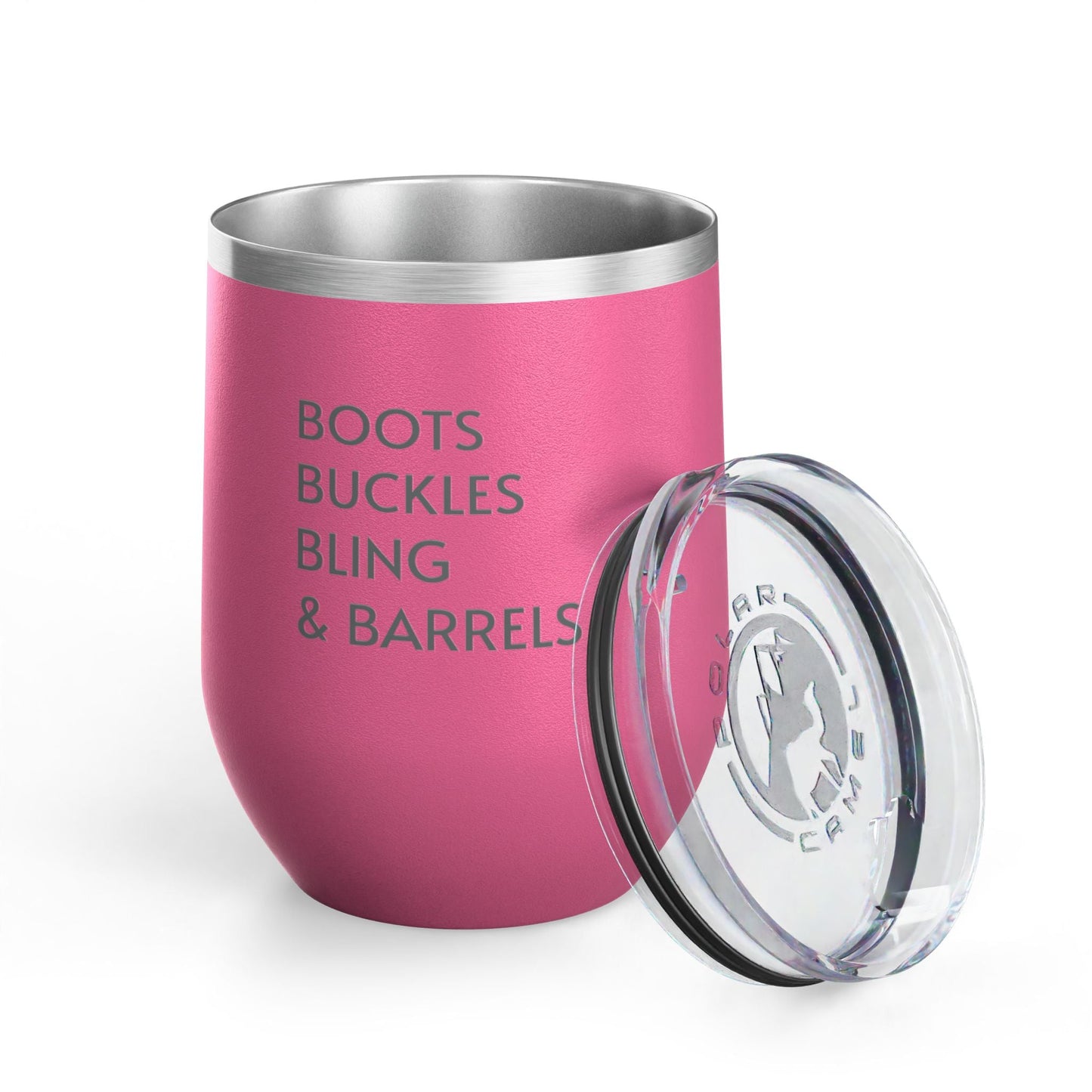 Wine Tumbler, 12oz - Boots/Buckles/Bling - Pastels