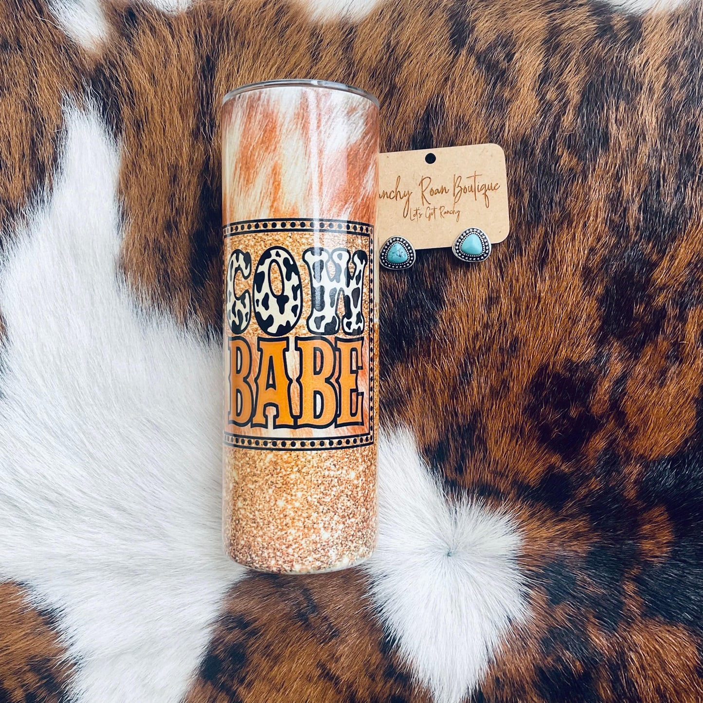 Cow Babe Western 20oz Shimmer Skinny Tumbler