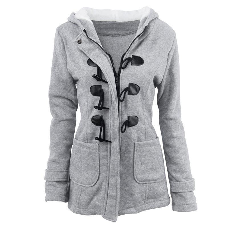 Cow Horn Button Hooded Jacket | Cozy & Stylish for the Modern Cowgirl