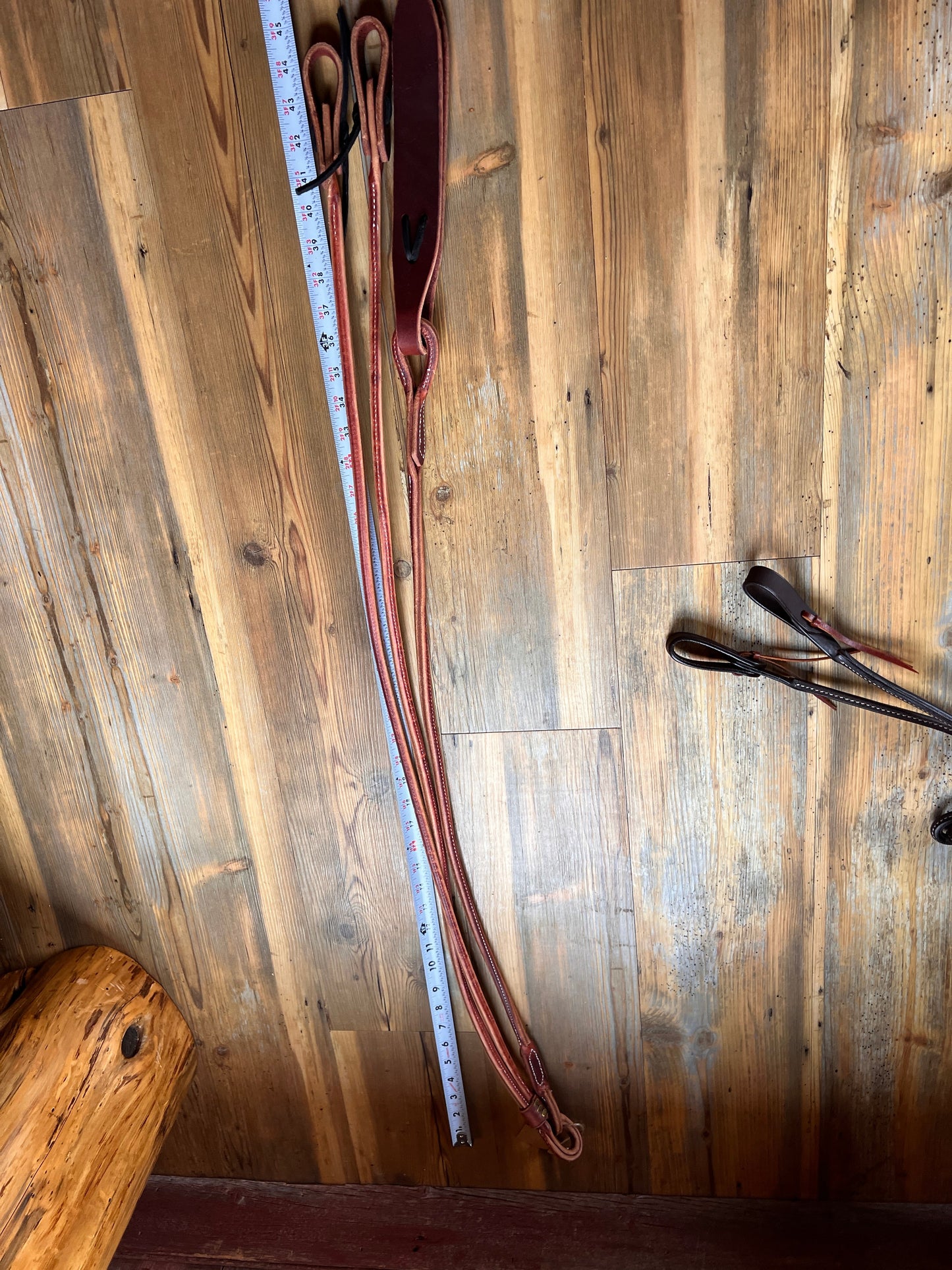 Harness Leather Romal Reins with Popper. Made in the USA