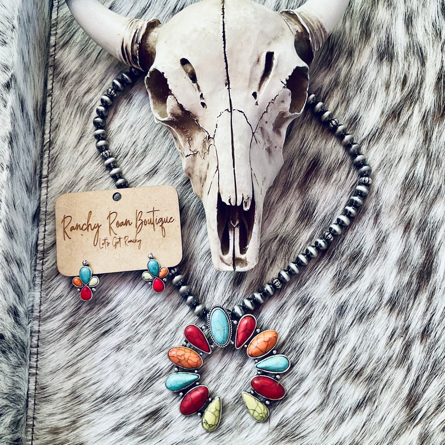 Multi Colored Tri Stone Western Studs