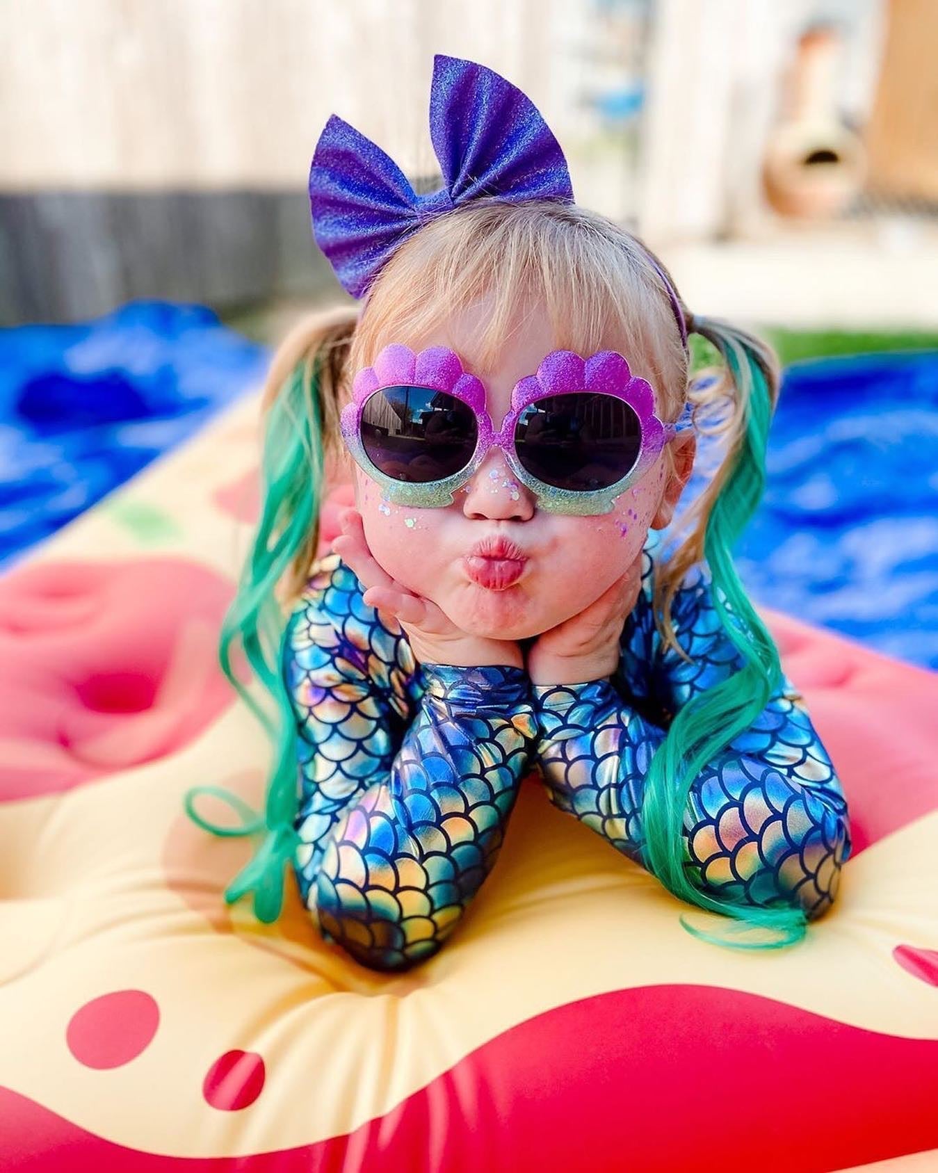 Neptune Blue/Teal Green Curls 6 Pack Clip-in Hair Extensions