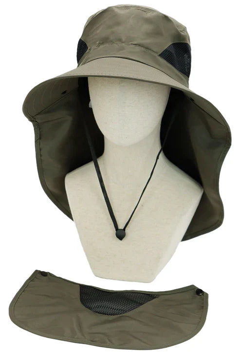Dark Neutral Wide Brim Poly Fabric Mesh Sun Visor/NAVY BLUE