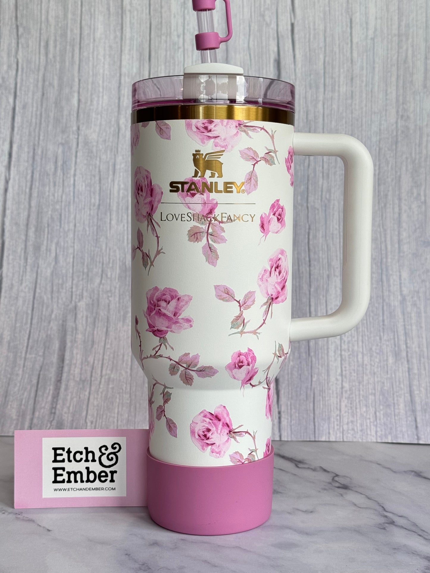 LSF Ribbon Rosa Purple Tumbler Boot -fits 20-40oz