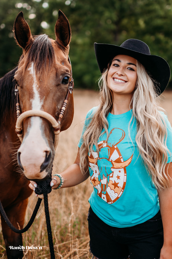 STAR SHOOTER - HEATHER SEA GREEN TEE
