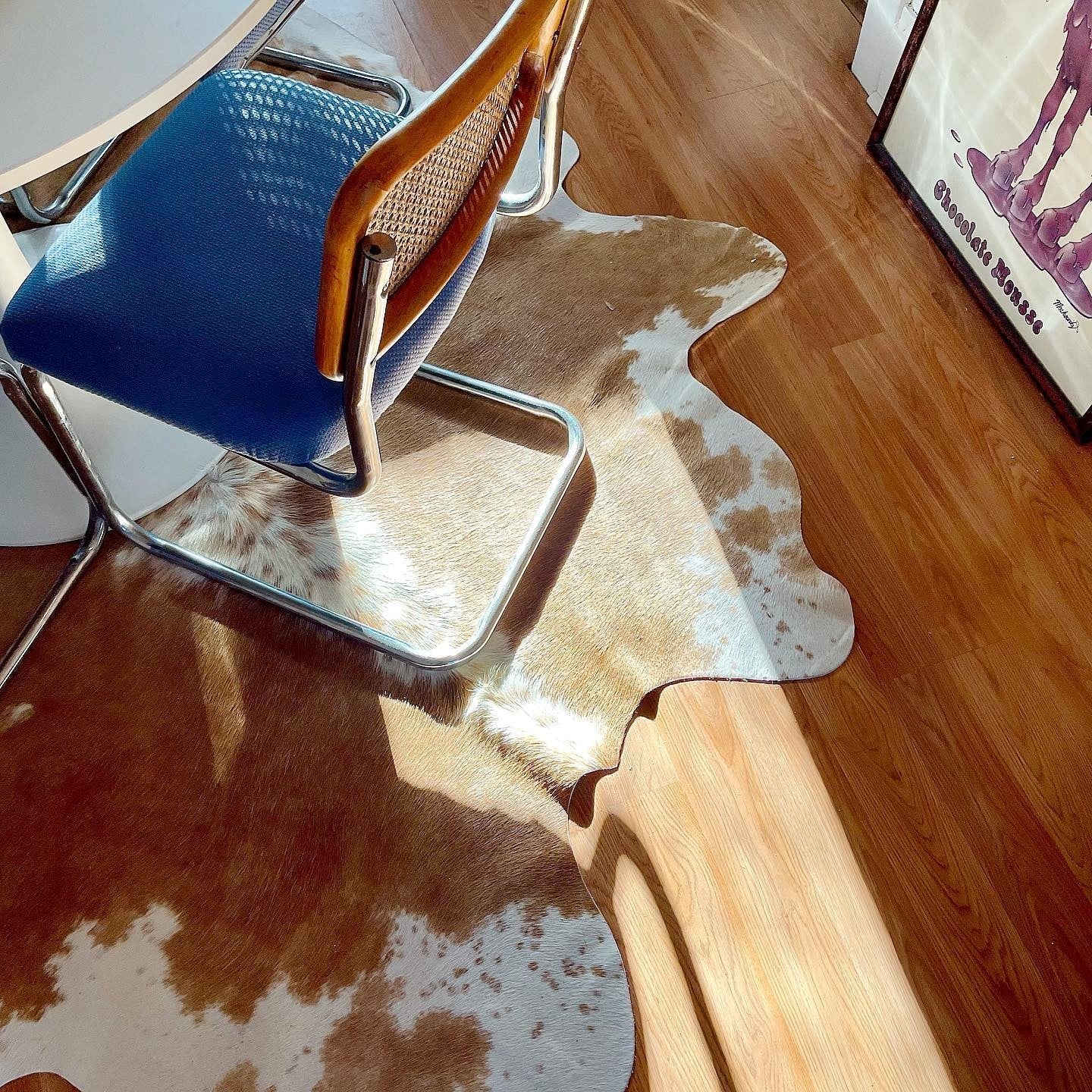 Palomino and White Brazilian Cowhide Rug: XXL