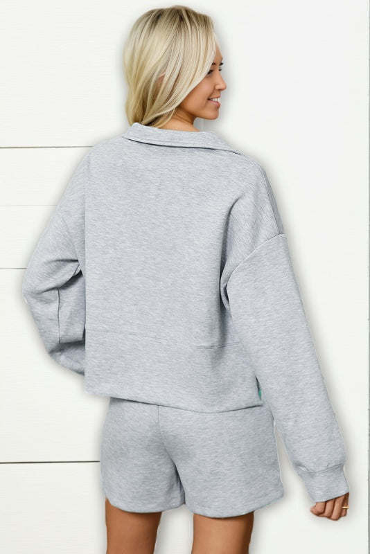 Quarter-Zip Pullover and Shorts Set