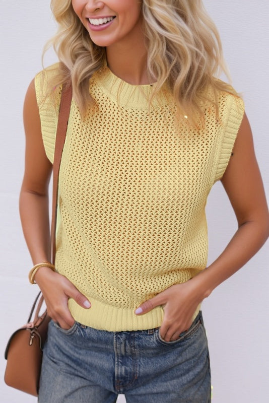 Knit Round Neck Sweater Vest