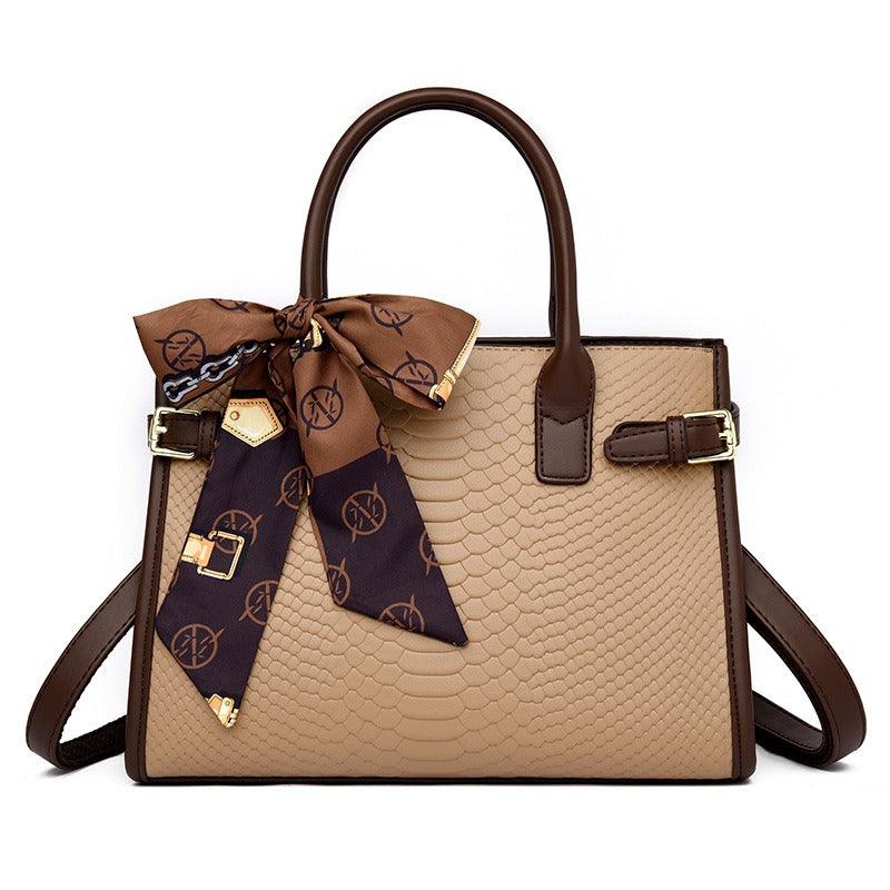 Serpent Luxe Snakeskin Handbag - Elegant Leather Commuter Bag for Stylish Women