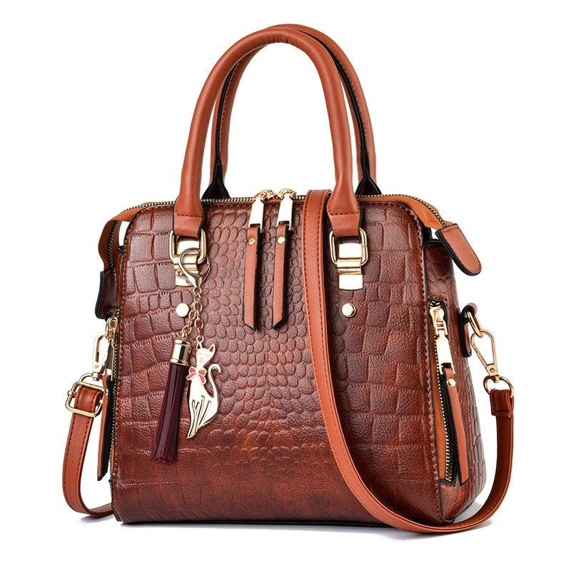 Luxe Alligator Leather Shoulder Bag - Stylish Premium Leather Bag for Women