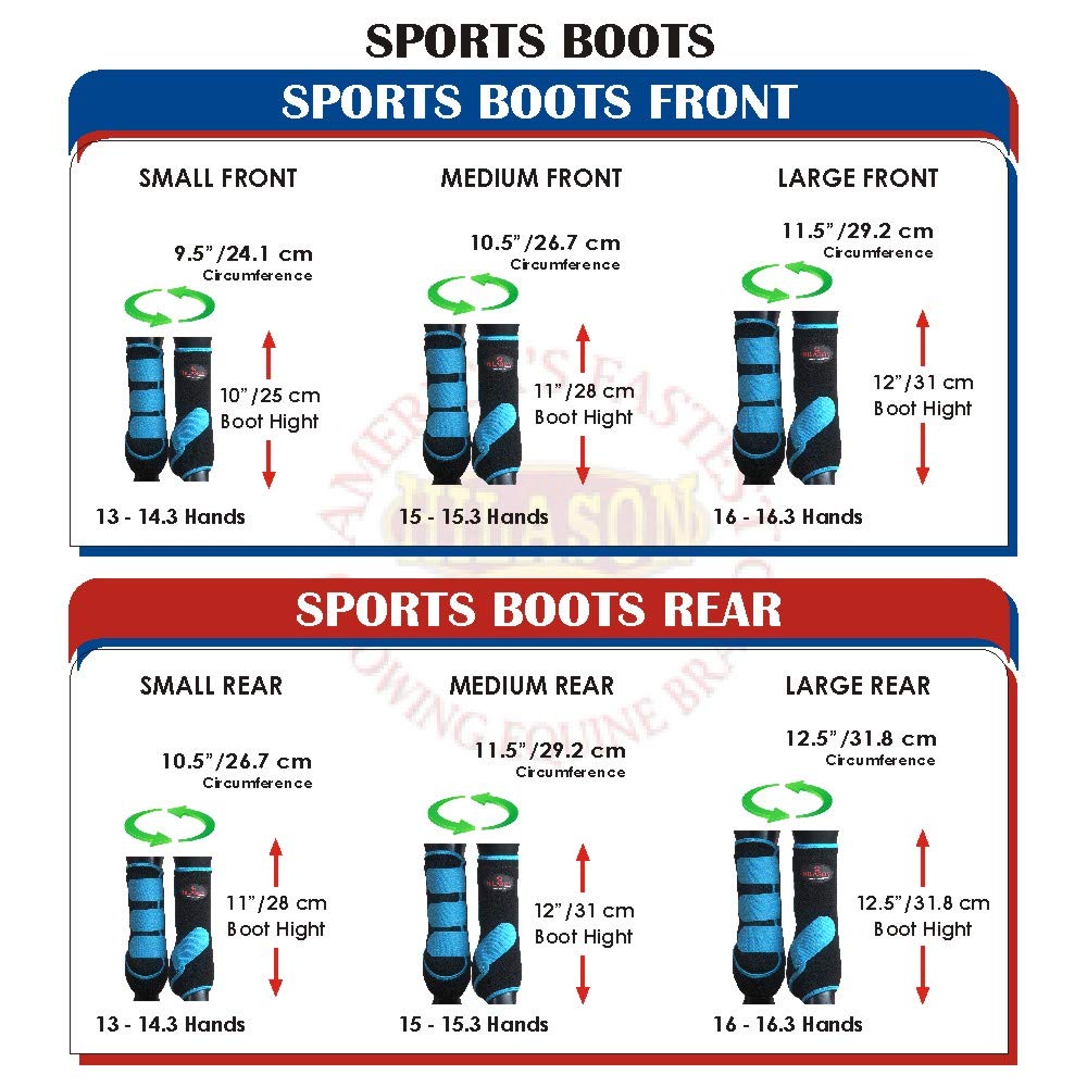 HILASON L M S Horse Rear Hind Leg Sport Boots Printed Hind Rear Leg Boots