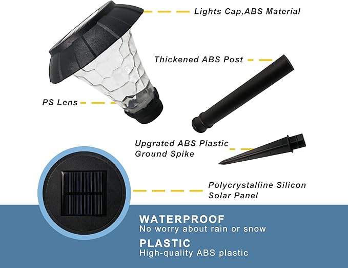 SmartYard Solar Pathway LED Lights -12 Pack (Warm White)