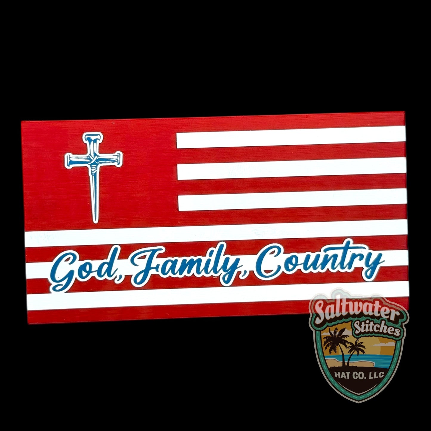 God, Family, Country RWB tri layer