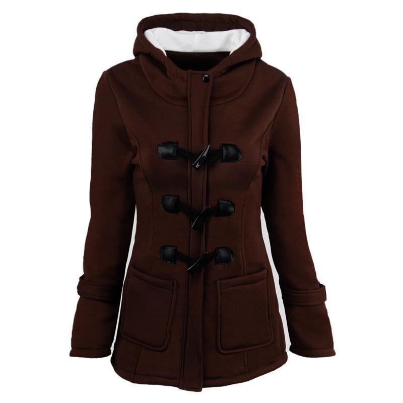 Cow Horn Button Hooded Jacket | Cozy & Stylish for the Modern Cowgirl