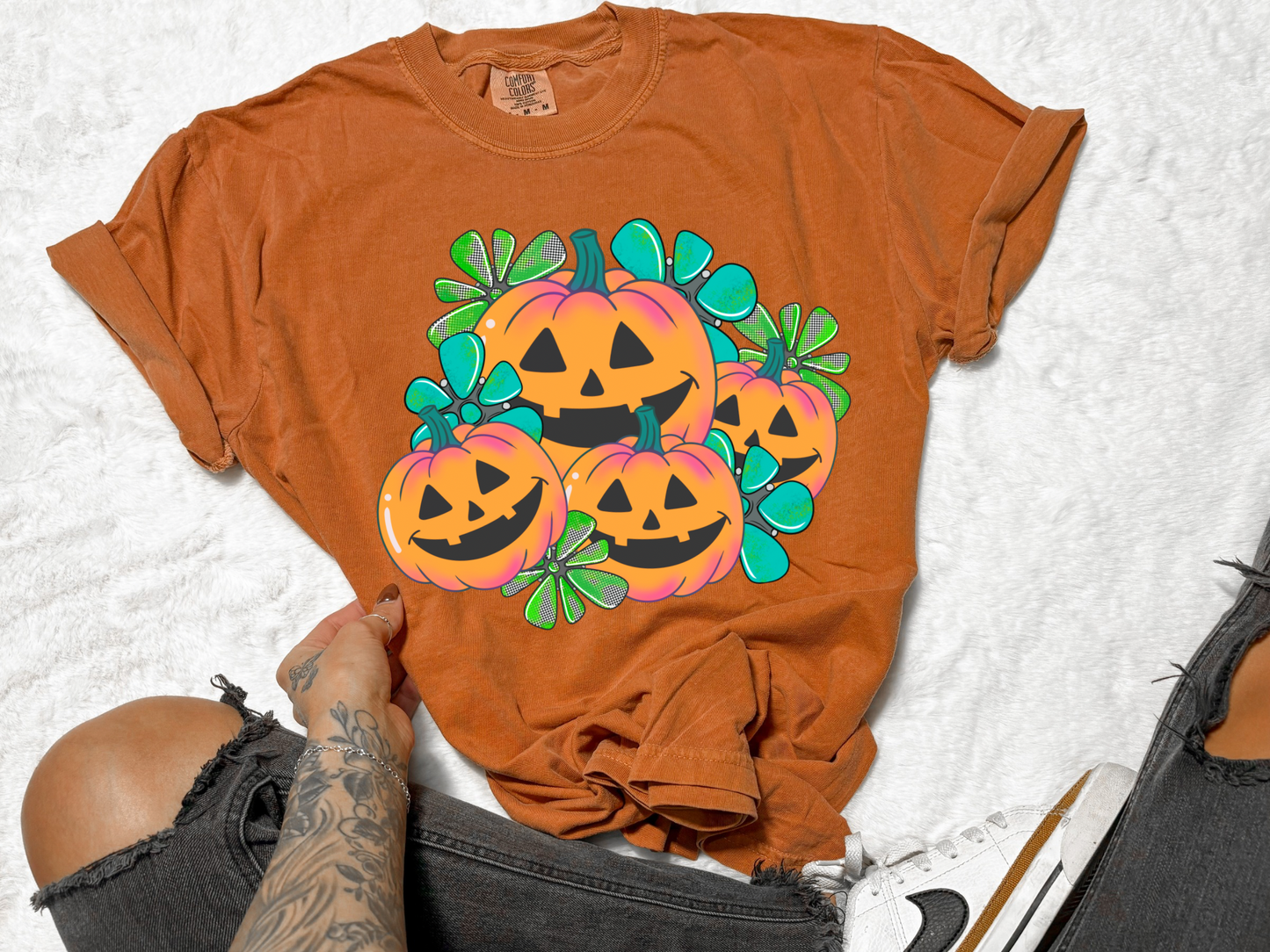 Turquoise Pumpkins Tee