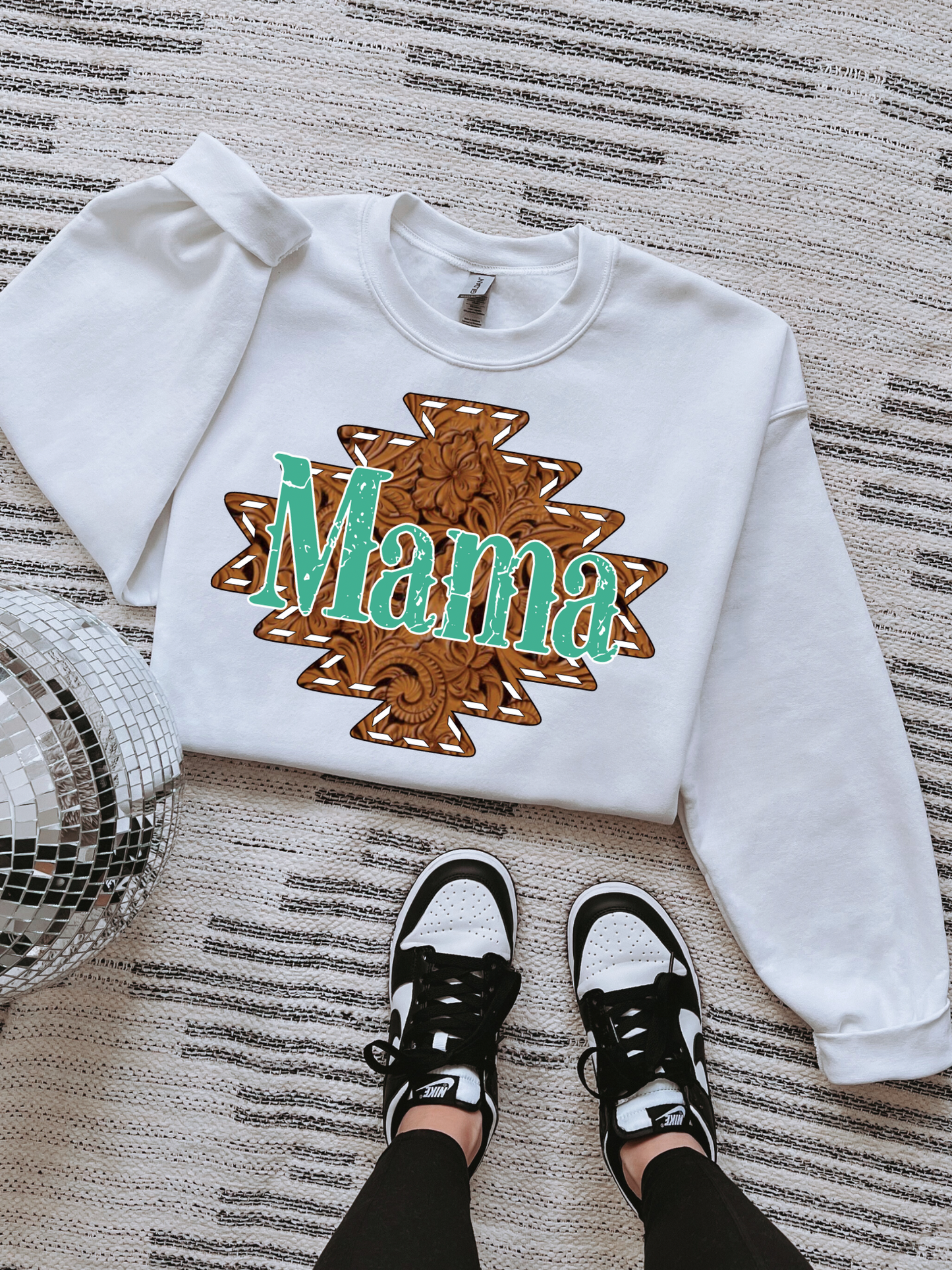Tooled Leather Mama TEE or CREWNECK