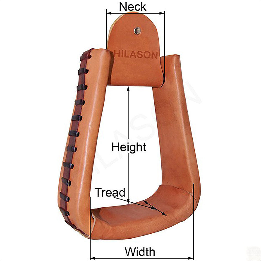 HILASON Western Saddle Bell Dark Oil Leather Horse Saddle Stirrups | Western Saddle Stirrups | Leather Horse Stirrups | Equestrian Stirrups | All-Purpose Horse Stirrups