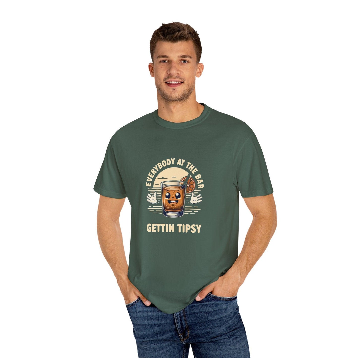 Everybody at the Bar Gettin Tipsy Unisex Garment-Dyed T-Shirt