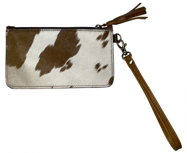 Klassy Cowgirl Hair on Cowhide Clutch Wristlet