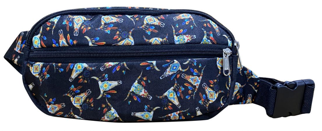 Hip Pack (Fanny Pack) Bag with Steer Skull design