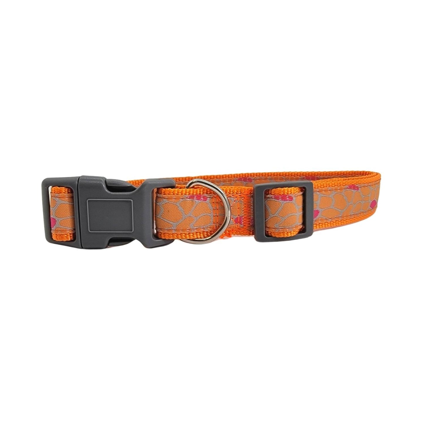 Nylon Dog Collar with Embroidered Giraffe Design/Animal Print, Secure & Adjustable Fit