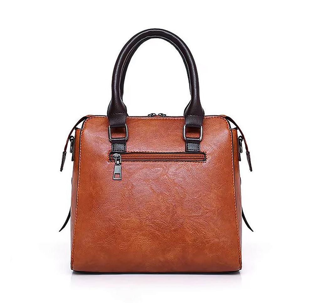 Vintage Leather 4-Piece Messenger Bag Set | Luxury Leather Tote, Clutch & Wallet Set