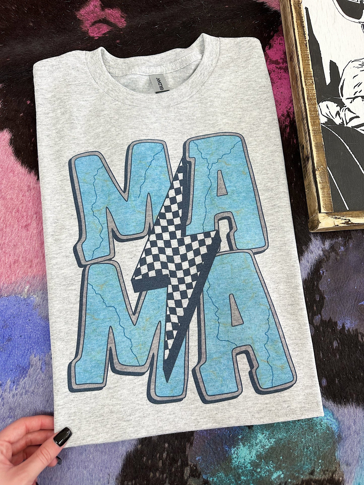 Turquoise Mama TEE or CREWNECK