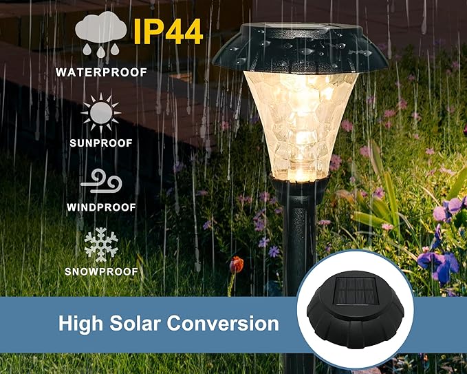 SmartYard Solar Pathway LED Lights -12 Pack (Warm White)