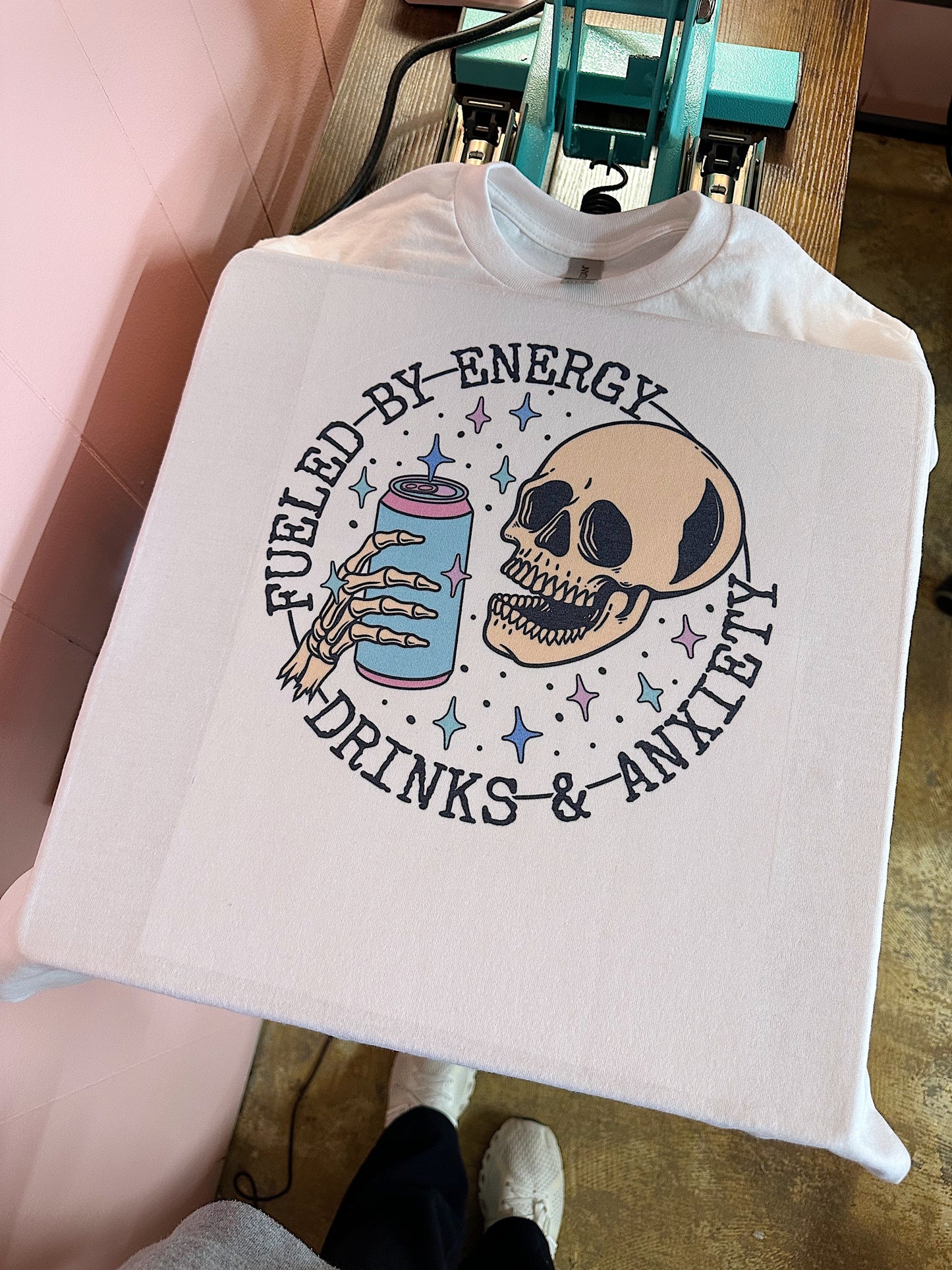 Energy Drinks & Anxiety TEE or CREWNECK