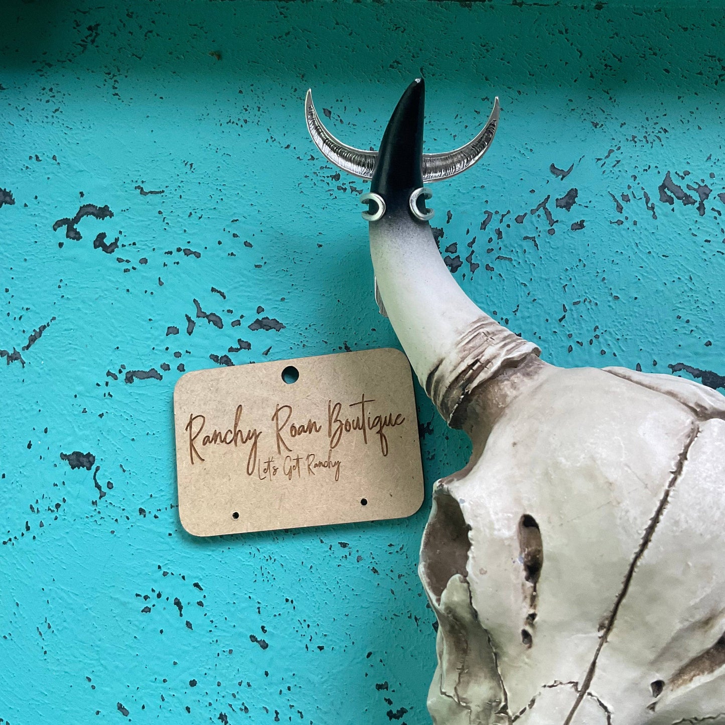 Turquoise Longhorn Buffalo Stone Ring