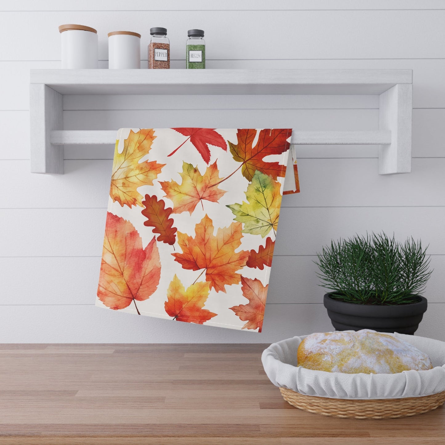 Autumn Leaves Tea Towels, Cozy Kitchen Decor, Fall Kitchen Textiles, Harvest Gifts, Seasonal Home Accessories