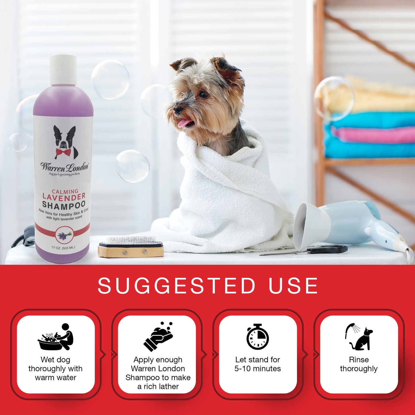 Calming Lavender Dog Shampoo w/Aloe Vera & Essential Oils