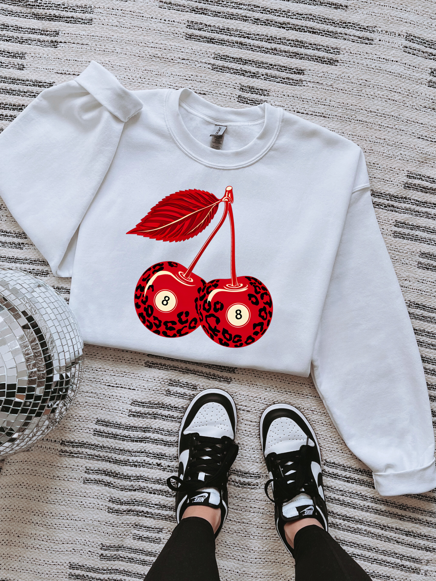 Leopard Cherries TEE or CREWNECK