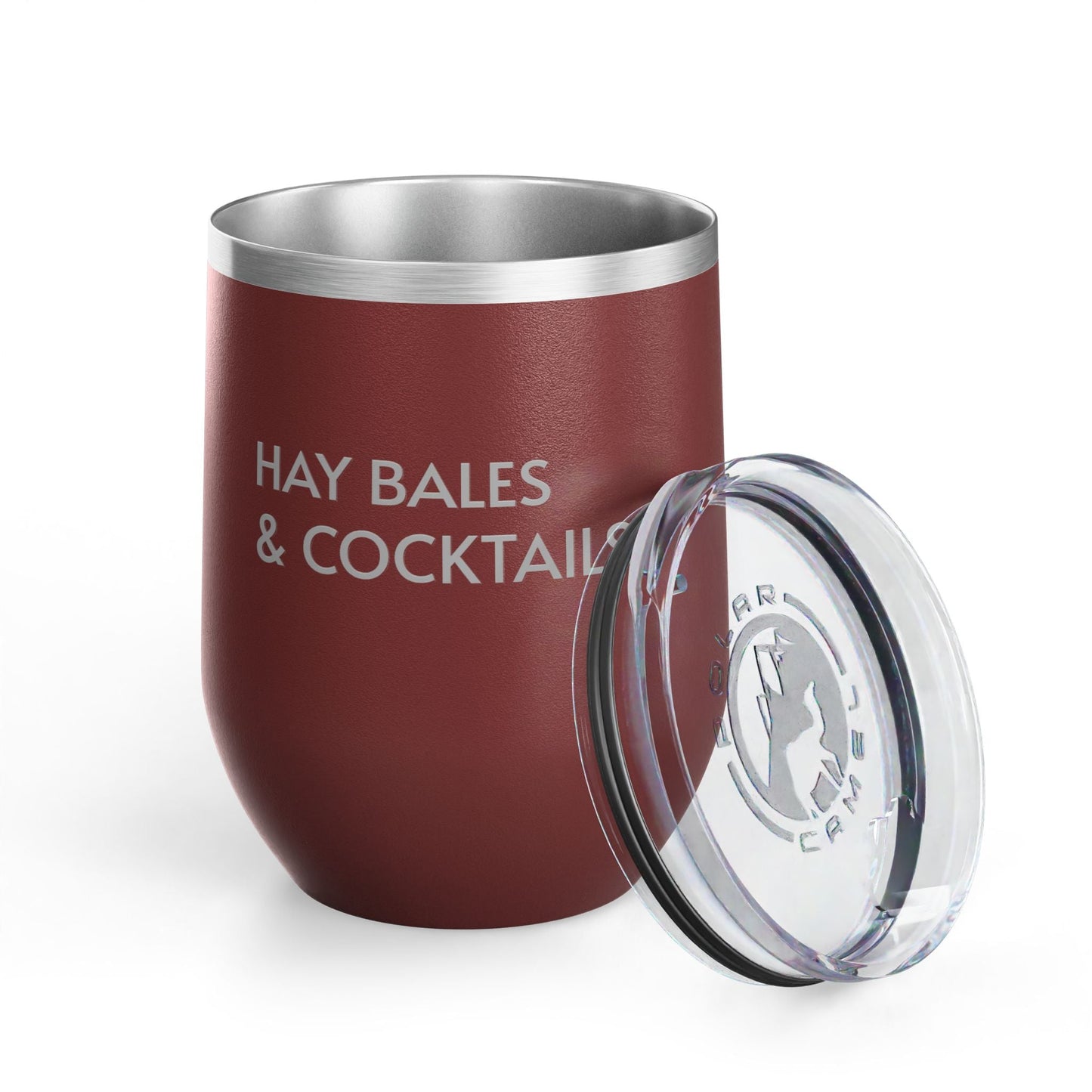 Wine Tumbler, 12oz - Hay Bales/Cocktails