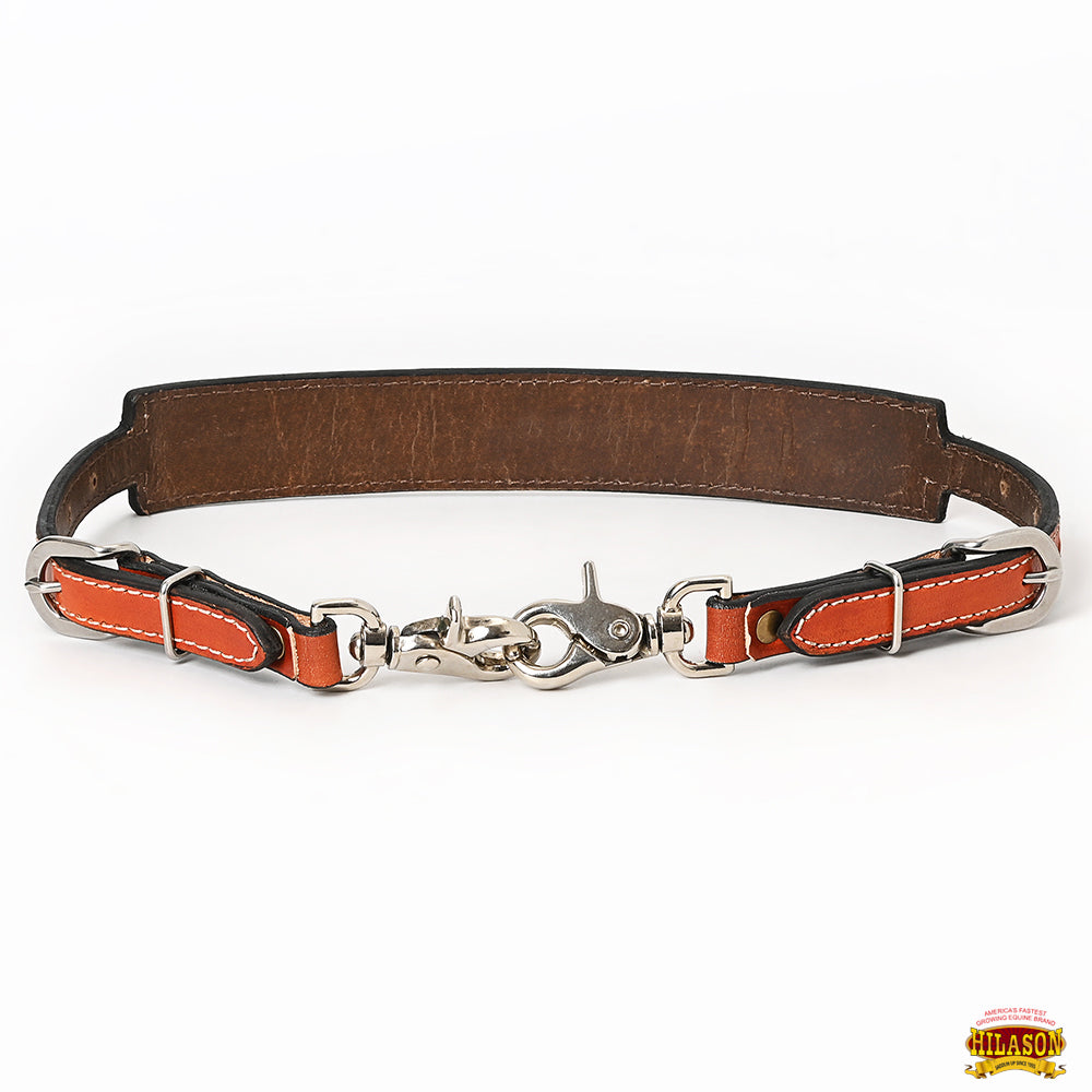 Hilason Horse Size Leather Breast Collar Wither Strap Tan Adjusts 24"-27"