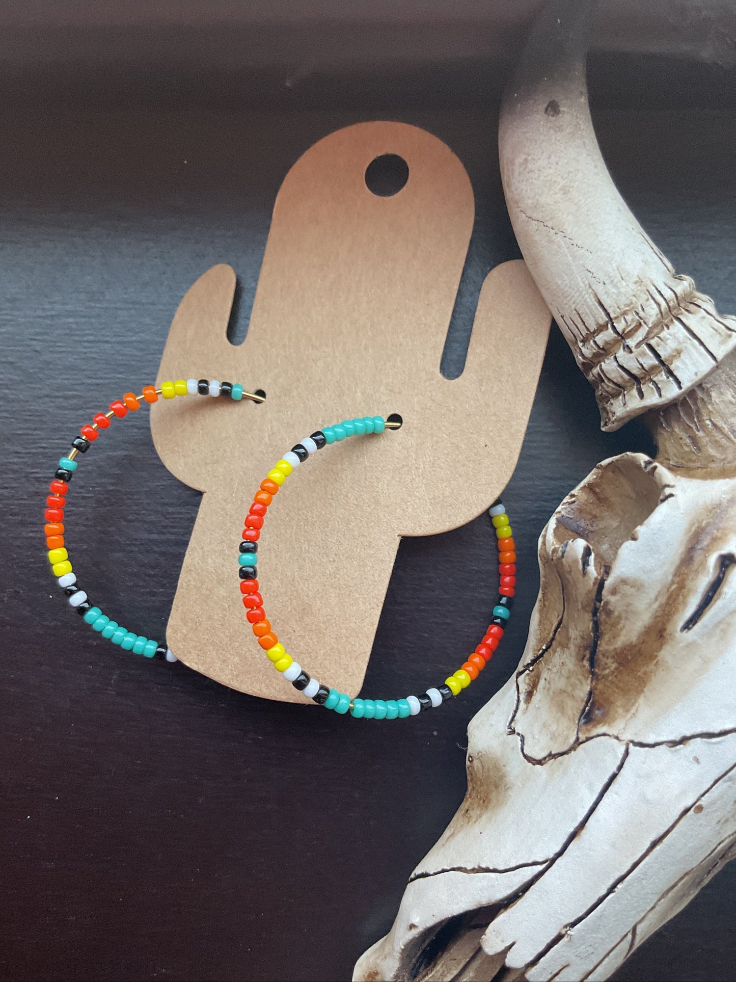 Western Beaded Hoop Earrings