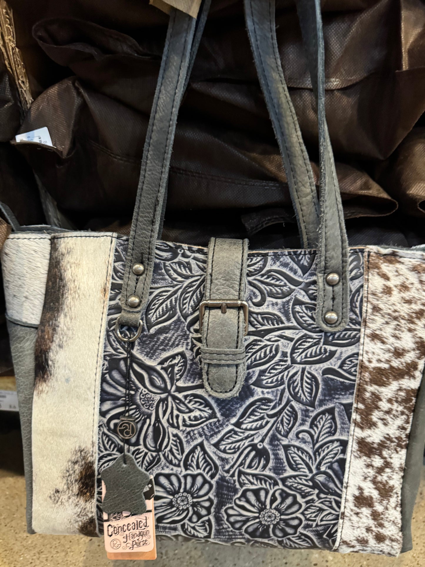 BA2824 Buckle Cowhide Handbag