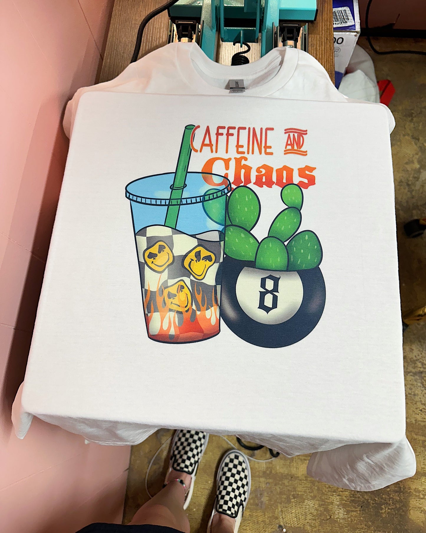 Caffeine & Chaos TEE or CREWNECK