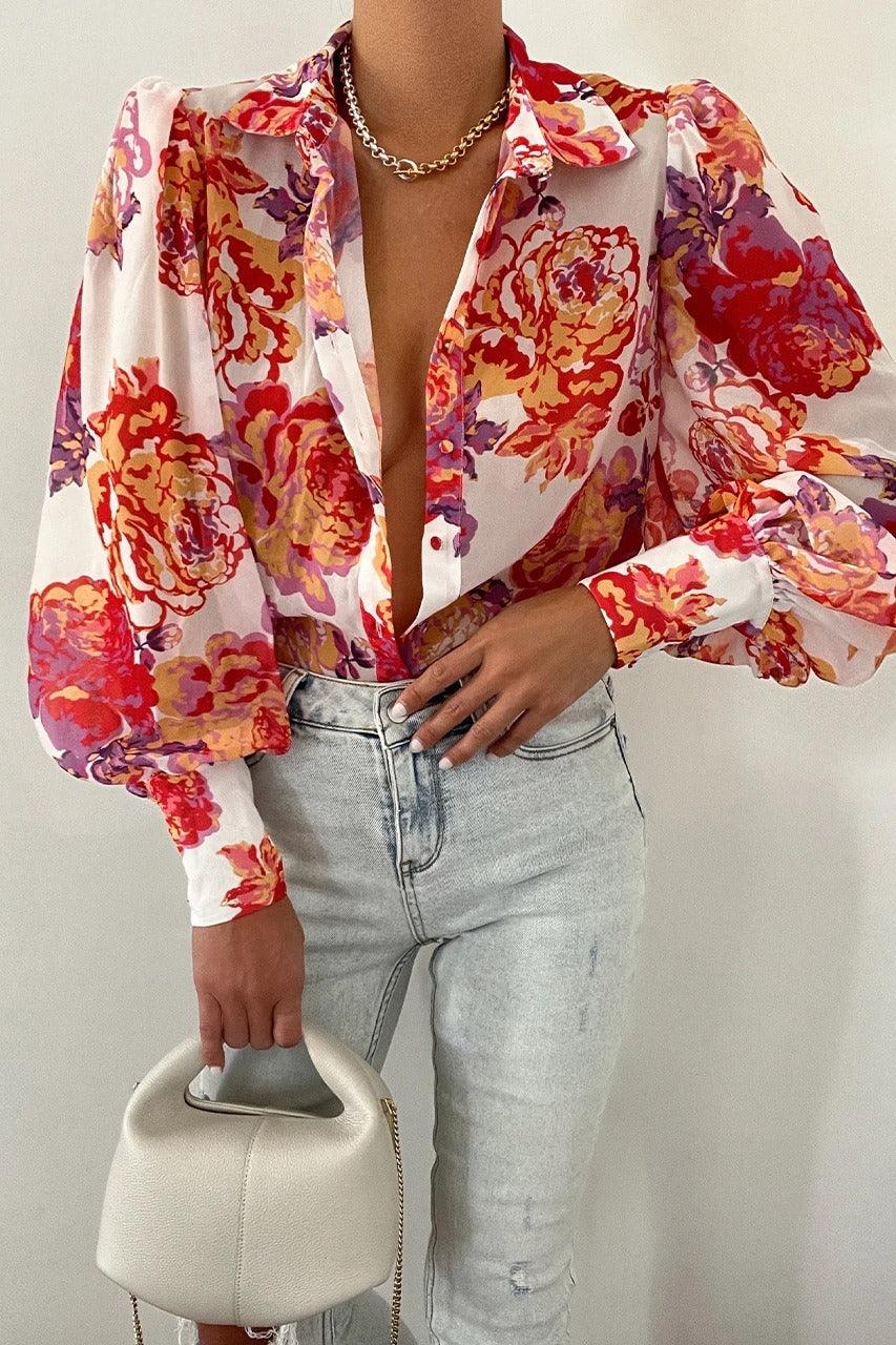 Long Sleeved Single Breasted Casual Top | Colorful Cowgirl Fashion for Every Day