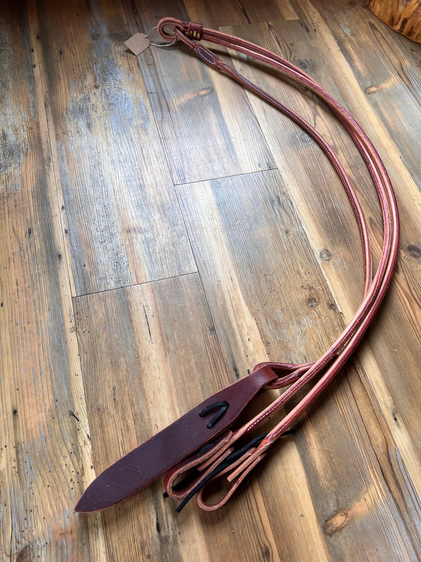 Harness Leather Romal Reins with Popper. Made in the USA