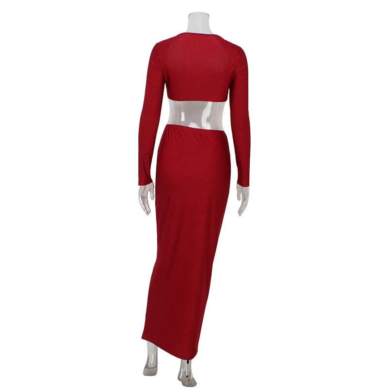 Burgundy Luxe Long Sleeve Skirt & Top Set